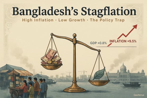বাংলাদেশের Stagflation -- উচ্চ মুদ্রাস্ফীতি, নিম্ন প্রবৃদ্ধি ও Policy Trap