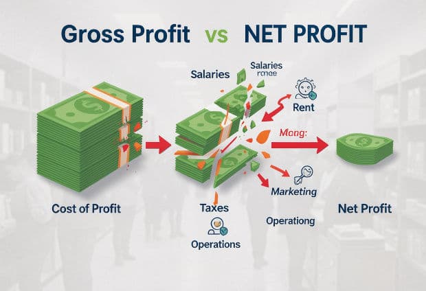 মোট মুনাফা বনাম নিট মুনাফা — ব্যবসায় লাভ বোঝার সম্পূর্ণ গাইড